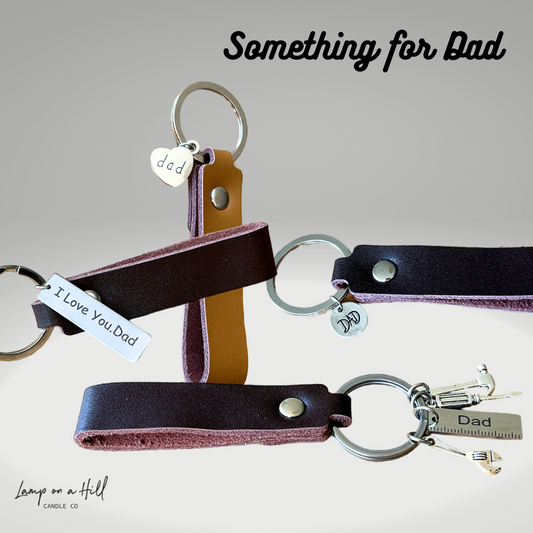 Dad Charm Leather Keyring