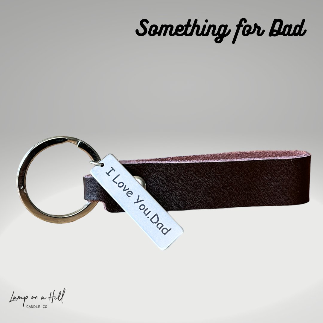 Dad Charm Leather Keyring