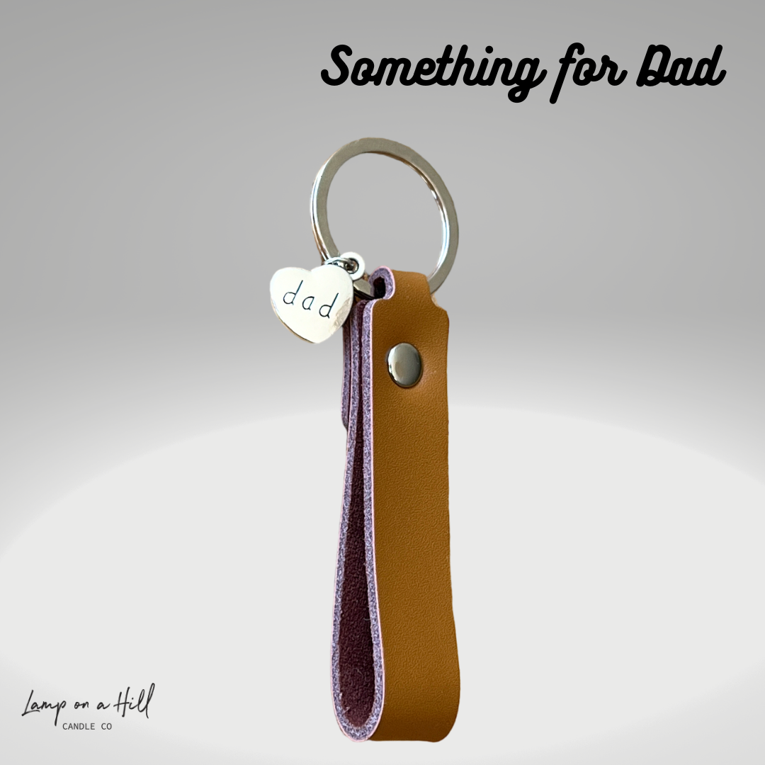 Dad Charm Leather Keyring