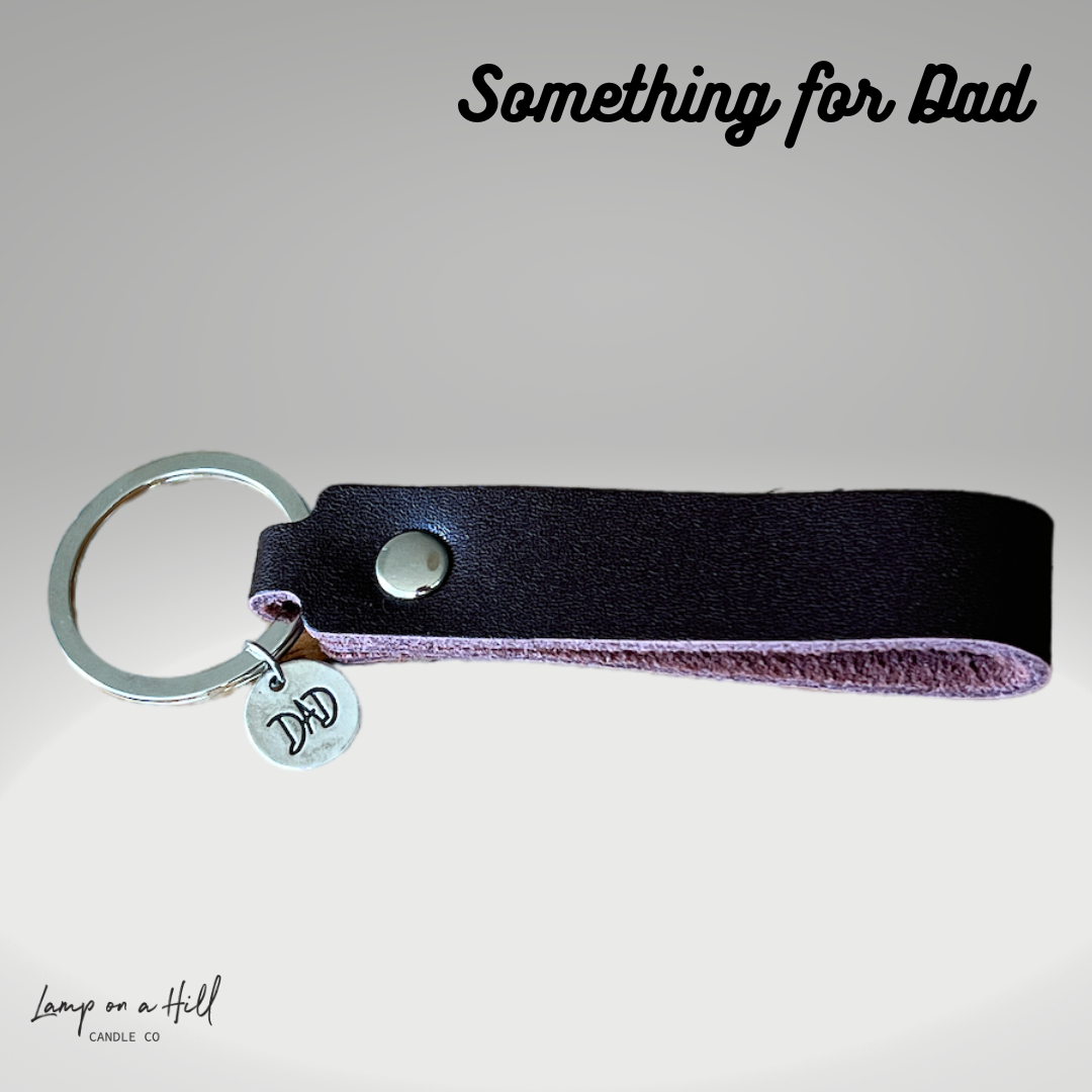 Dad Charm Leather Keyring