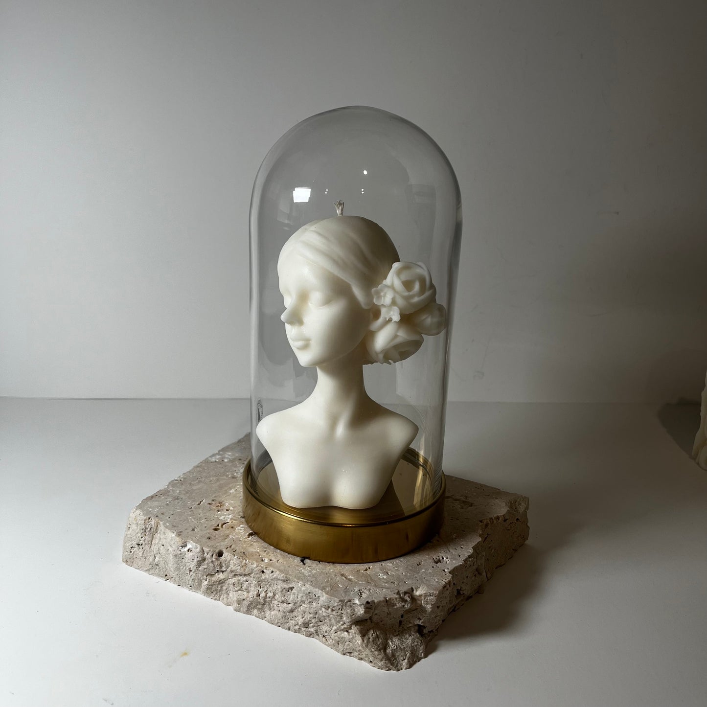 Flower Princess Sculptural Candle with optional glass dome