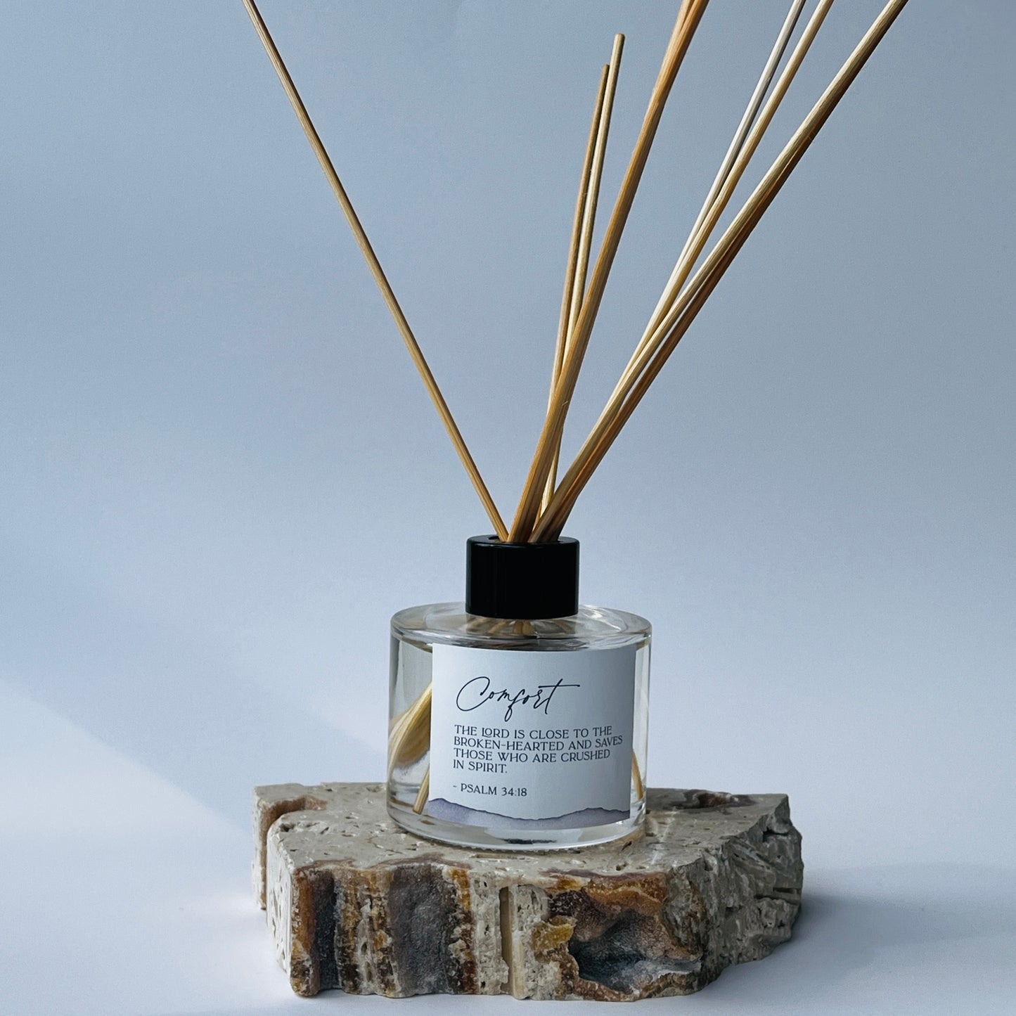 Comfort -  Bible Verse Reed Diffuser - “The LORD is close to the broken-hearted and saves those who are crushed in spirit.” Psalm 34:18