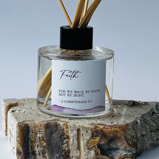 Faith -  Bible Verse Reed Diffuser - "For we walk by faith, not by sight" 2 Corinthians 5:7